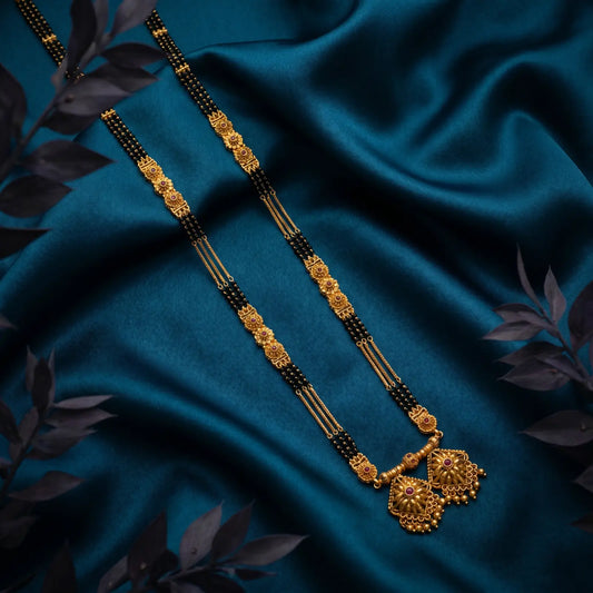 1 Gram Matt Polish Long Mangalsutra - 36" inch