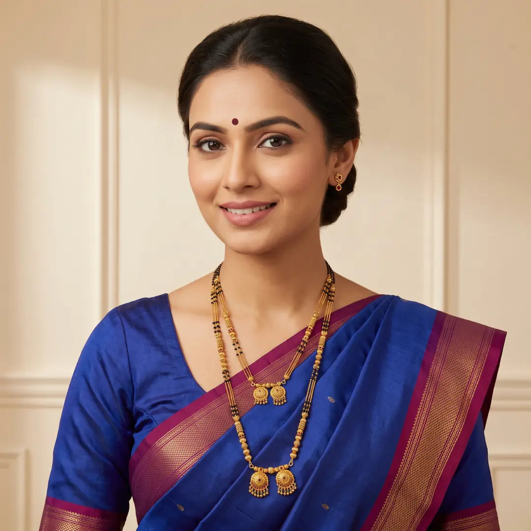 1 Gram Matt Polish Mangalsutra Combo Set