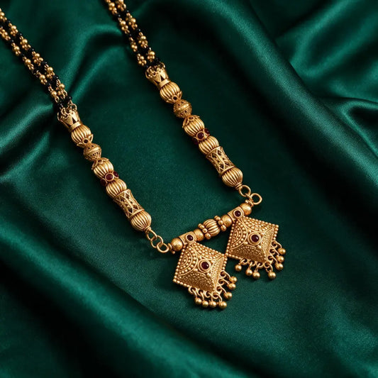 1 Gram Matt Polish Mangalsutra Combo Set