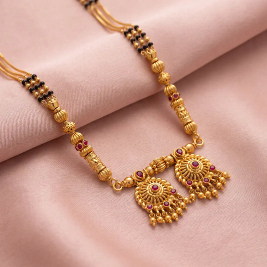 1 Gram Matt Polish Mangalsutra Combo Set