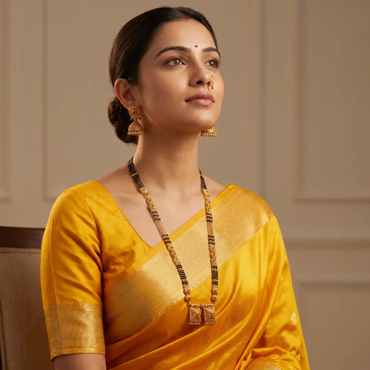 1 Gram Matte Polish Long Patti Mangalsutra - 36" inch