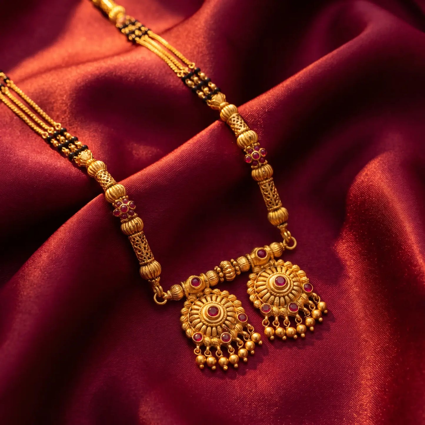 1 Gram Matt Polish Long Mangalsutra Size 36 inch