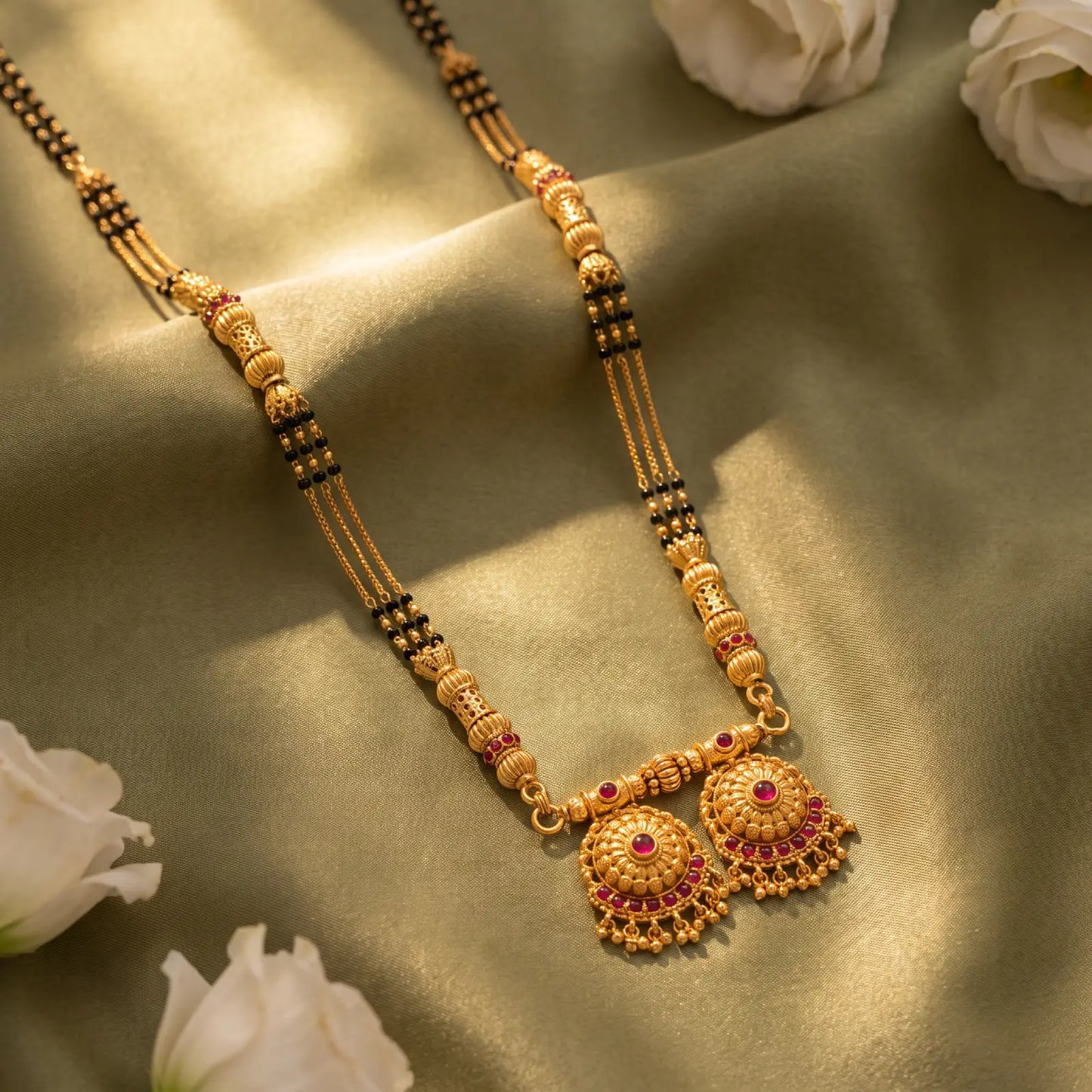 1 Gram Matt Polish Long Mangalsutra Size 36 inch