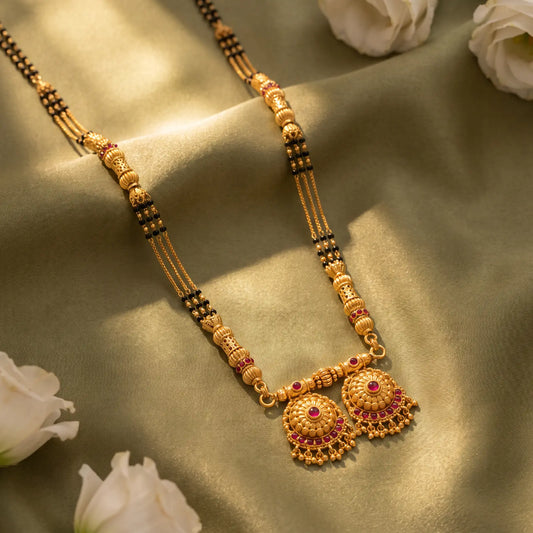 1 Gram Matt Polish Long Mangalsutra Size 36 inch