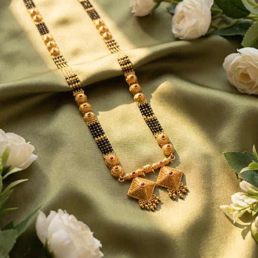 1 Gram Matte Polish Long Patti Mangalsutra - 36 inch