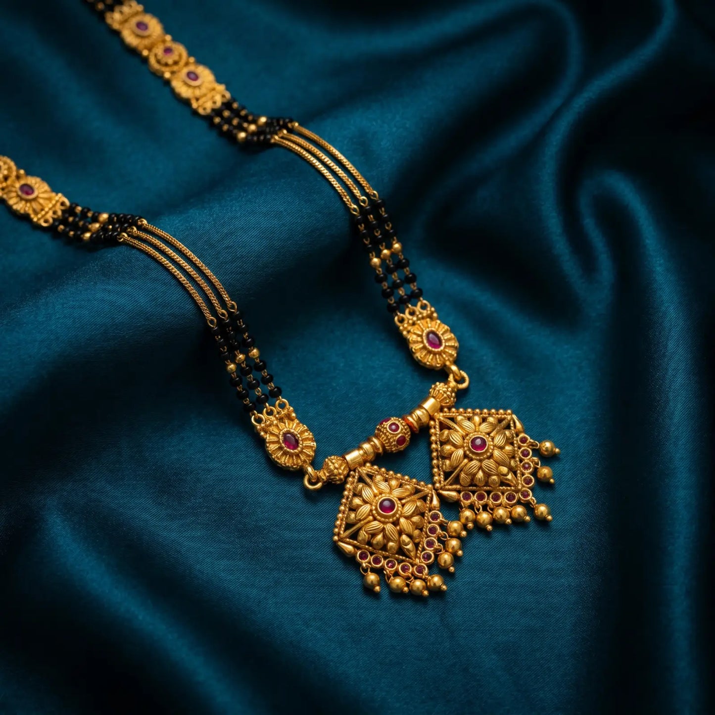 1 Gram Matt Polish Long Mangalsutra - 36" inch