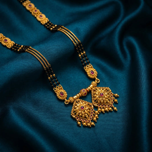 1 Gram Matt Polish Long Mangalsutra - 36" inch