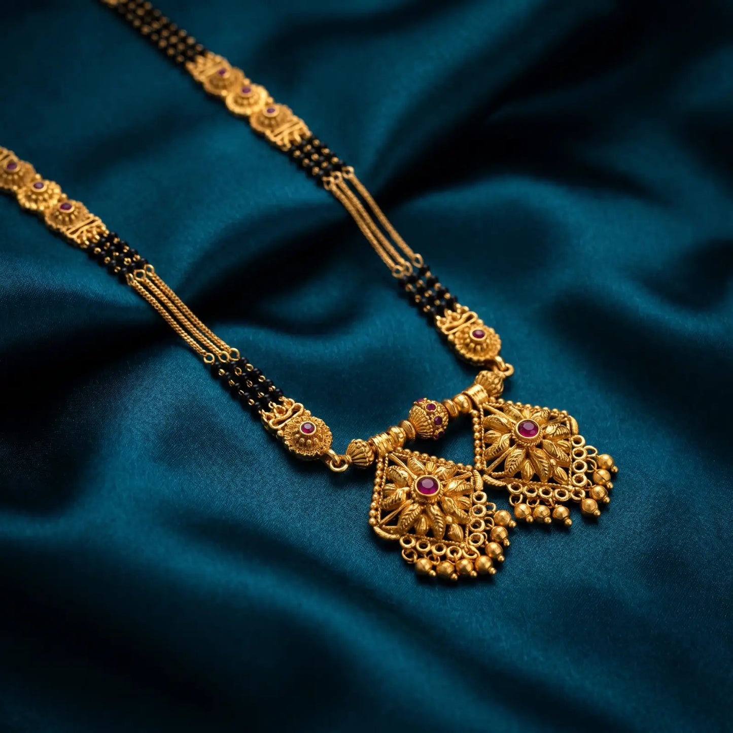 1 Gram Matt Polish Long Mangalsutra - 36" inch