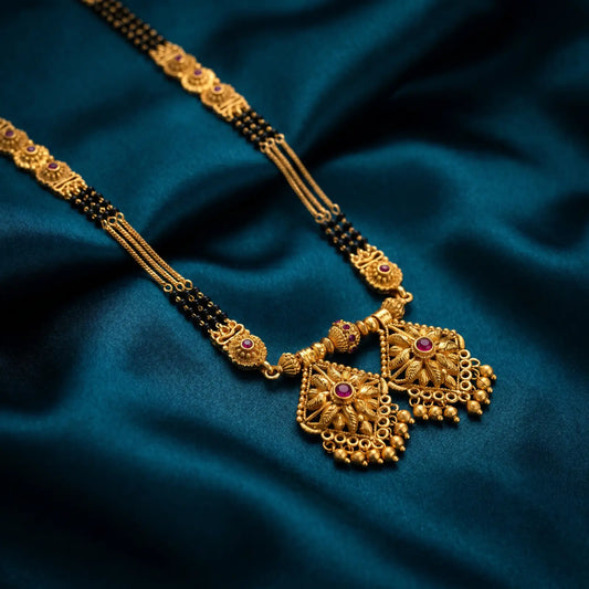 1 Gram Matt Polish Long Mangalsutra - 36" inch