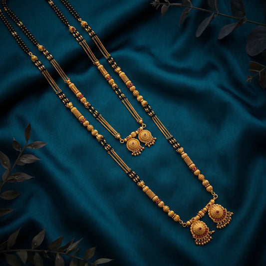 1 Gram Matt Polish Mangalsutra Combo Set