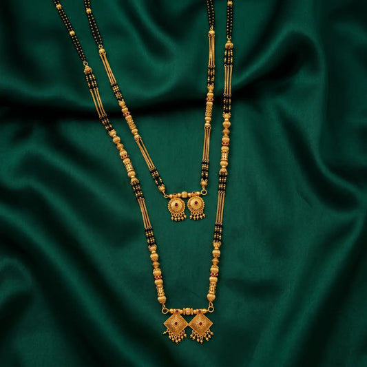 1 Gram Matt Polish Mangalsutra Combo Set