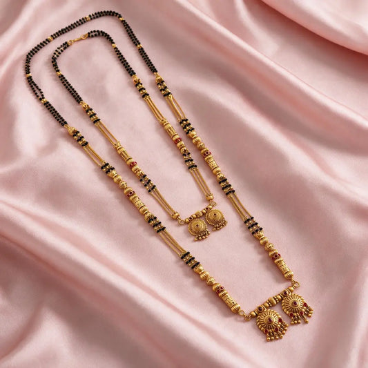 1 Gram Matt Polish Mangalsutra Combo Set