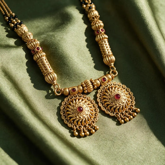 1 Gram Matt Polish Mangalsutra Combo Set
