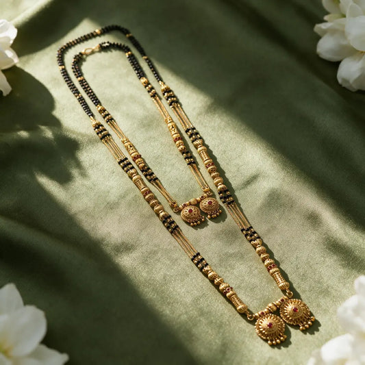 1 Gram Matt Polish Mangalsutra Combo Set