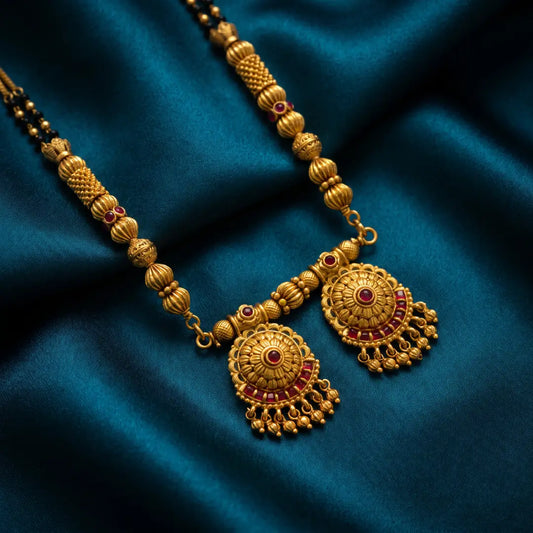 1 Gram Matt Polish Mangalsutra Combo Set