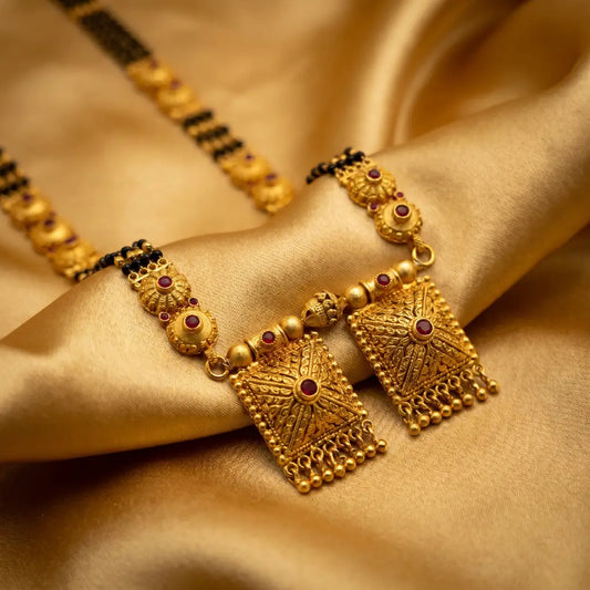 1 Gram Matte Polish Long Patti Mangalsutra - 36" inch