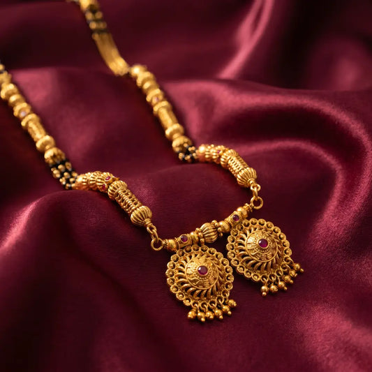 1 Gram Matte Polish Long Mangalsutra - 36" Inch