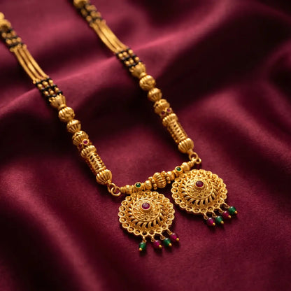 1 Gram Matte Polish Long Mangalsutra - 36" Inch