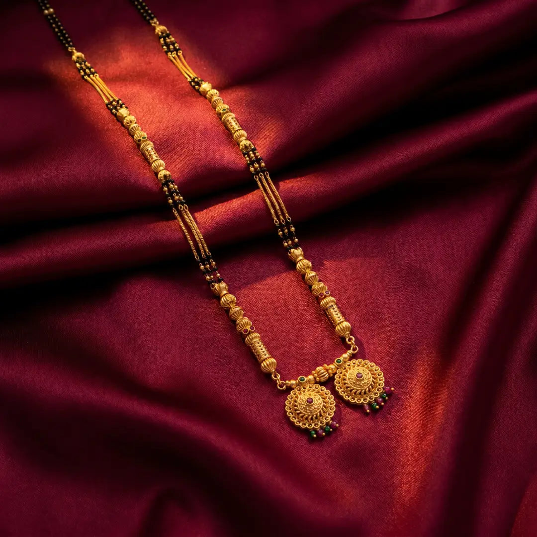 1 Gram Matte Polish Long Mangalsutra - 36" Inch