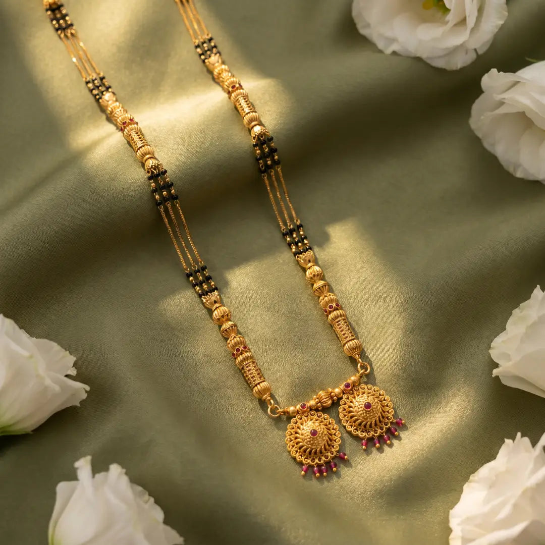 1 Gram Matte Polish Long Mangalsutra - 36" Inch