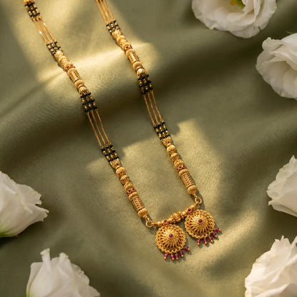 1 Gram Matte Polish Long Mangalsutra - 36" Inch